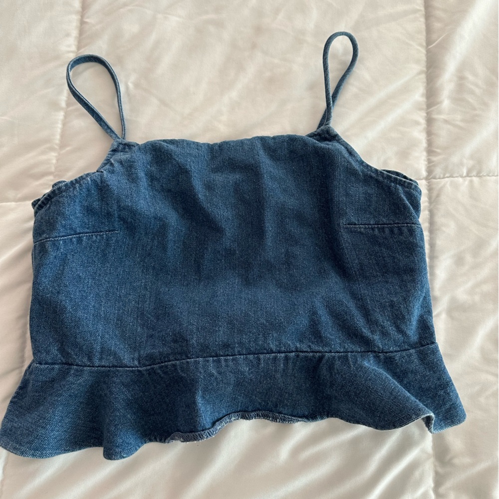 Jean Tank Crop Top